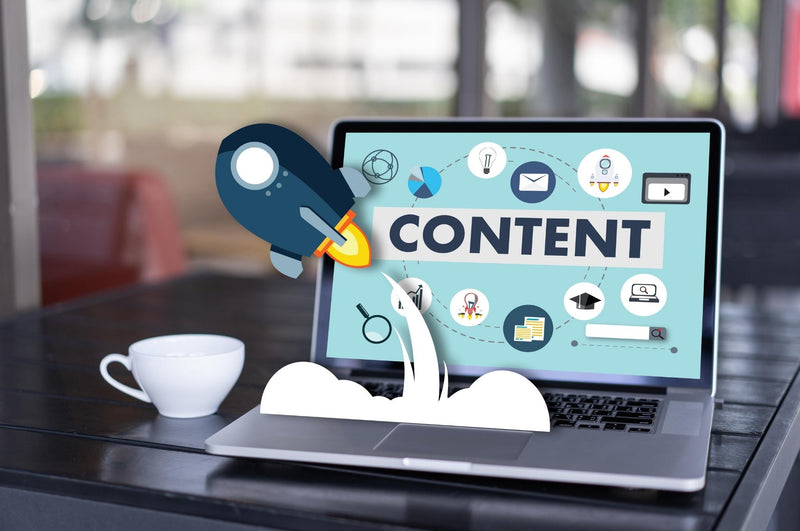Content marketing on a laptop