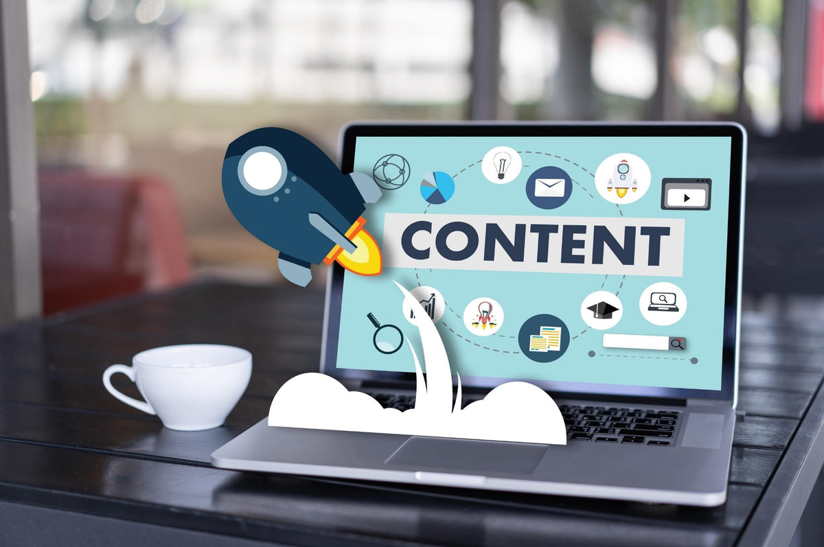 Content marketing on a laptop