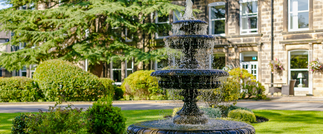 Cedar court garden with fountain