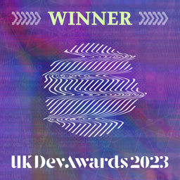 Insignia de los ganadores del premio UK Dev 2023